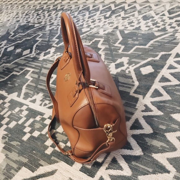 Tory Burch Brown Robinson Saffiano Satchel - Picture 6 of 7